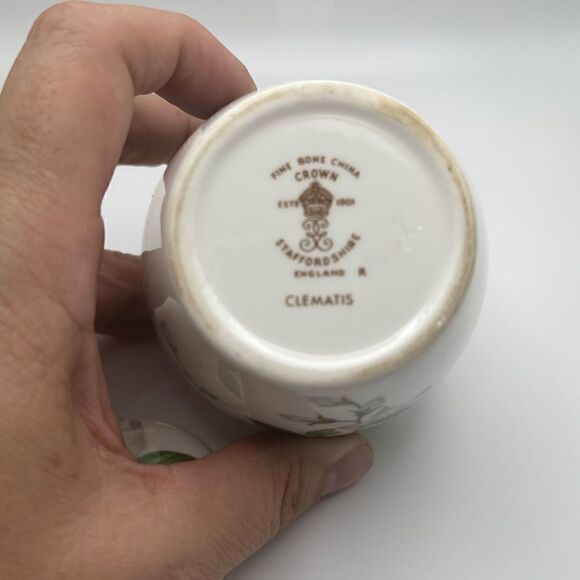 Crown Staffordshire Bone China Clematis  4” Ginger Jar - Picture 4 of 5